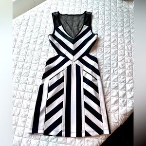 Bebe Striped Cut Out Dress